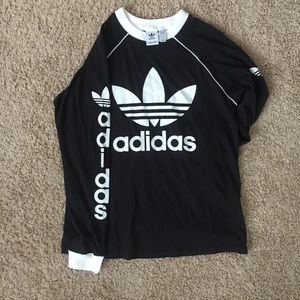 Adidas Black and White Long Sleeve